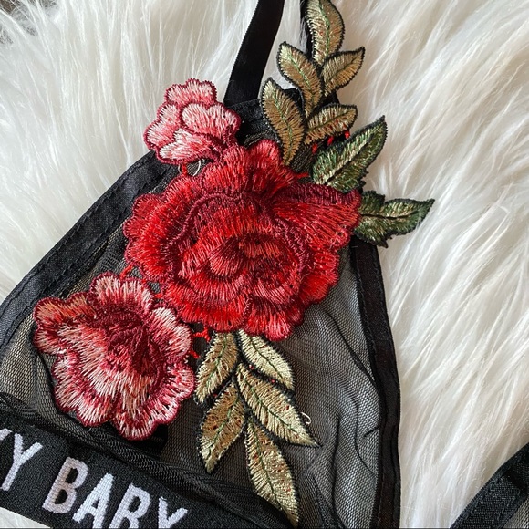 Small - Sexy Baby Embroidered Rose Bralette 🌹 - Picture 4 of 5